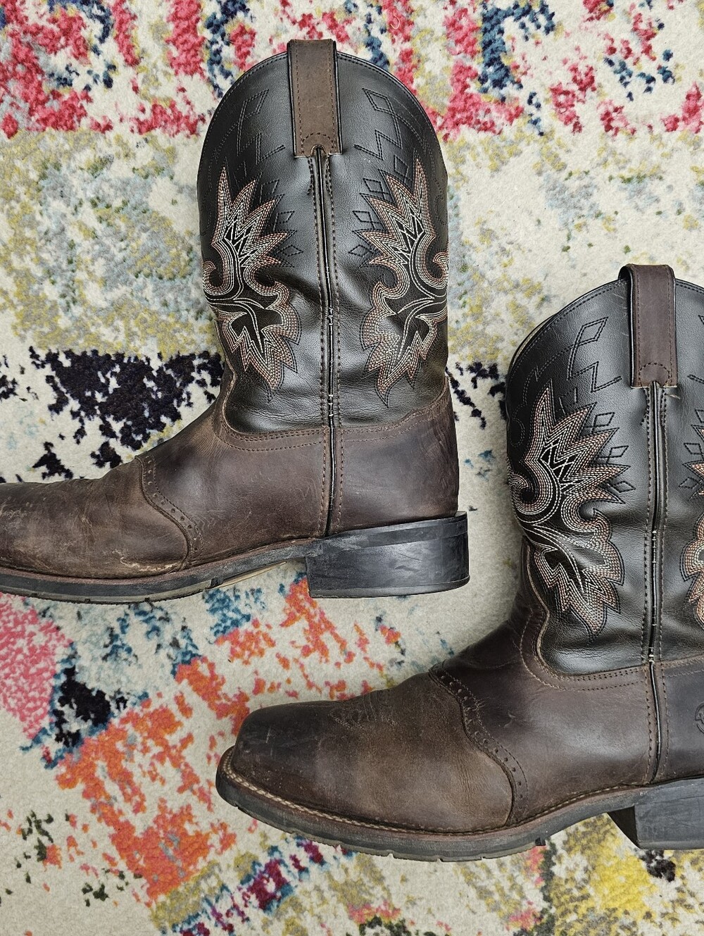 Double H Steel Toe Cowboy Boots Mens Size 11.5 Western Embroidered DH3658 - Picture 3 of 16